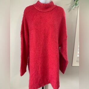 NWT Show Me Your MuMu Vibrant Pink Mock Turtleneck Sweater